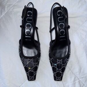 Gucci Women's GG Crystal Slingback Pump - Size 38.5 IT/ 8.5US